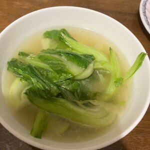 青梗菜と豚ミンチのスープ